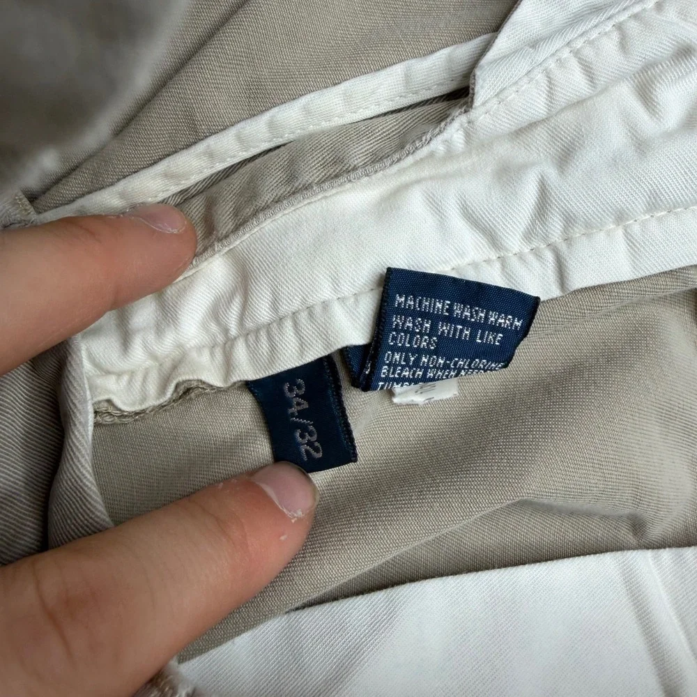 Polo Ralph Lauren Andrew Pant Mens 34x32 (31) Tan Pleated Cotton Chino Trousers